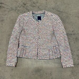 J. Crew Rainbow Tweed Jacket Pleated Ends 6